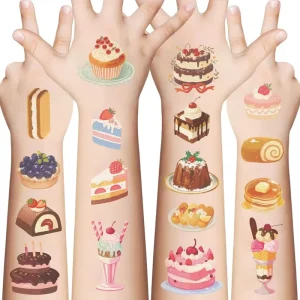 10pcs Cross-border Sweet Cake Series Tattoo Stickers Waterproof Suitable for Festival Parties Gatherings