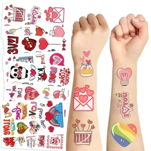10pcs Cross-border Valentine’s Day Waterproof Tattoo Stickers for Festival Parties and Gatherings