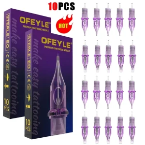 10pcs Disposable Tattoo Cartridge Needles RL RS Rm M1 Series 7RL for Eyebrow Eyeliner Permanent Makeup Machine