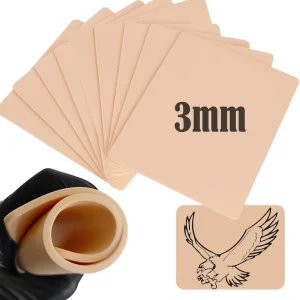 10pcs High Quality 3mm 8 X 6 Inch TPE Waterproof Convenient Tattoo Skin Beginners Permanent Makeup Training Tool Practice