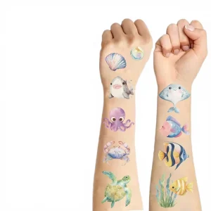 10pcs Ins Style Temporary Tattoo Stickers Colorful Cartoon Tattoo Stickers Waterproof Party Favors Body Art Decal Set
