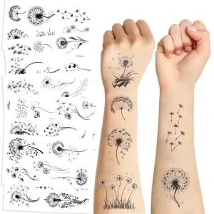 10pcs bag Cross border Sketch of Dandelion Tattoo Stickers Waterproof Suitable for Festival Parties Gatherings