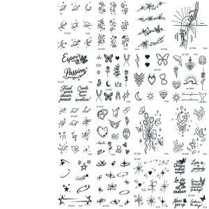 10pcs/set Customized Paper Temporary Tattoo Stickers Water Transfer Printed 3D Small Fresh Black Face Body Fashionable Tattoos