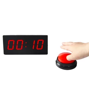 10s Portable LED Count up Timer Red Digital Challenge Game Clock for Family Party Sports Entertainment Fun