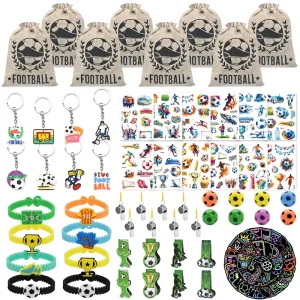 110+ Pcs Soccer Party Favors Set for Kids Birthday Goodie Bags with Small Gift Toys Football Party Supplies for Boys & Girls