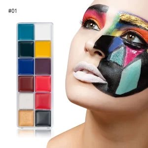 12 Color Body Face Painting Halloween Makeup Body Paint for Festivals Parties