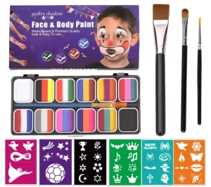12 Color Face Body Paint Art Body Painting Supplies Water-Based Rainbow Face Body Paint for Kids Halloween Party Makeup