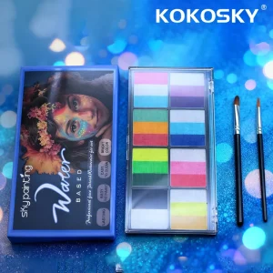 12 Color Halloween Christmas New Year Children Face Painting Kit Natural Plant Non Toxic UV Resistant Glitter Sequins Washable