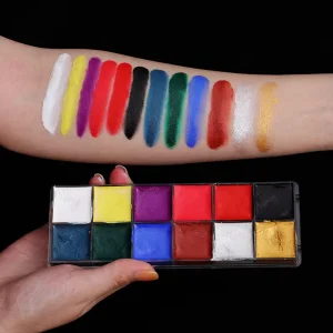 12-Color Logo-Free Private Label Vegan Waterproof Face and Body Painting Supplies