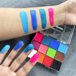 12-Color Mineral Face and Body Paint Pigments Oil-Based Waterproof Supplies for Children