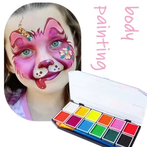 12 Color Neon Face & Body Paint Kits Water Soluble Easy Clean Skin Harmless Children’s Festival Holiday Makeup