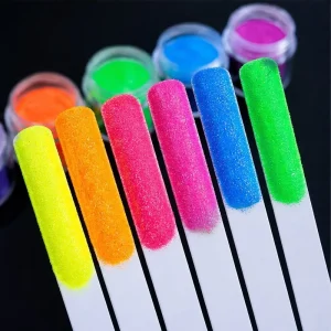 12 Color Neon Powder Fluorescent Pigment Water Solvent Based for UV Nail Art Resin Paint Slime Plastic