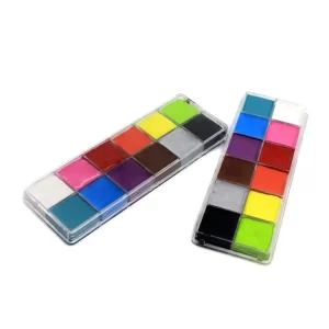 12 Color Non Toxic Water Based Children’s Glow in the Dark Makeup Palette Face Body Painting Customizable Logo Safe Waterproof