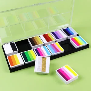 12 Color UV Neon Fluorescent Face Paint Palette Glow in the Dark for Kids Halloween Makeup