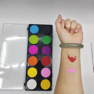 12-Color Water-Activated Kids and Adult Face and Body Paint Palette