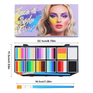 12 Color Water Activated Professional Colorful Makeup Multi Colors Face Paint Kit BodyArt Painting