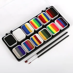 12 Color Water Based Washable Face and Body Paint Palette Safe for Festivals and Art Face Painting Supplies