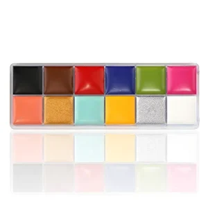 12-Color Waterproof Oil Body Painting Makeup Palette Set for Kids Special Effects Joker Design Safe and for Halloween