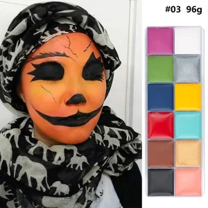 12 Colors Halloween Festival Party Face & Body Paint Glitter Art Beauty Oil Painting