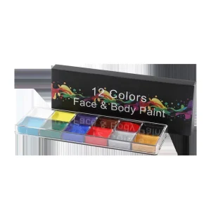 12 Colors Non Toxic Performance Makeup Pigment Face & Body Paint for Halloween Art Supplies