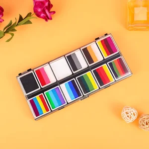 12 Colors Water Activated Face Painting Split Cake Paint Eyeshadow Eyeliner Palette Face Paint and Body Painting High Pigment