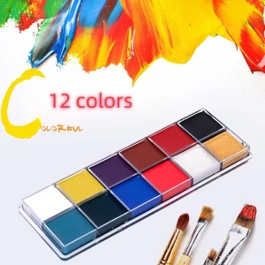 12 Colors Water Soluble Cream Makeup Paint Halloween Play Christmas Drama Oil Clown Fandango for Body Painting Supplies
