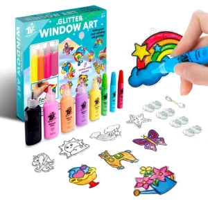 12 Pack DIY Suncatchers Kit Kids Window Glitter Painting Great Home Birthday Party Idea Fun Art Supplies Your Own Painting