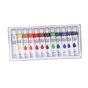 12 Pastel Colors 12 Ml 0.4oz Effortlessly Mix Nontoxic Heavy Body Acrylic Paint Tubes for Canvas Wood Painting