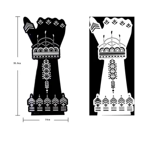 12 Sheets Eco Friendly Non Toxic Henna Tattoo Sticker Kit for Hand and Forearm Templates