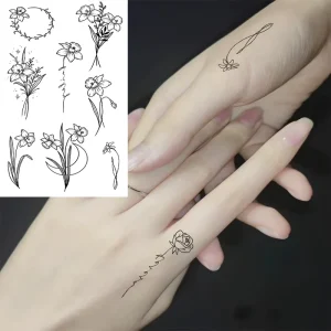12 Sheets Temporary Tattoos 100+ Mini Designs Flowers Inspirational Words Temporary Tattoo Stickers