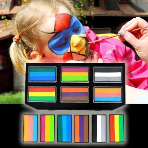 120g Children’s Split Cake UV Rainbow Flag Face Paint Kit Professional Water-Based CE Certified Body Painting Festivals