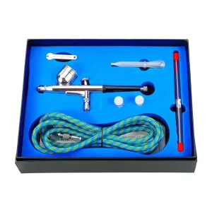 130K Professional Nail Art Design Tool Dual Action 1 4 oz Mini Cup Gravity Feed Airbrush Kit Eco Friendly 0.2mm Nozzle 15 50psi