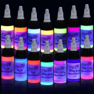 14 Color Tattoo Ink Set 15ML Bottle Professional Tattoo Fluorescent Ink Tattoo Inks Pigment Kit