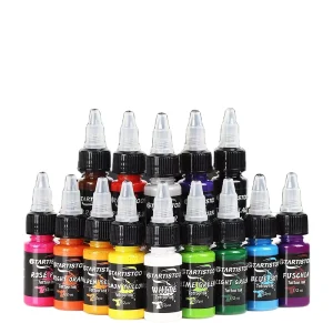 14-Color Vegan-Friendly Tattoo Ink Set, 15ml