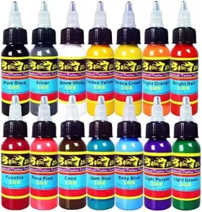 14 Colors Tattoo Ink Kit 1oz 30ml Professional Practice Set with Logo Customization for Body & Tattoo Shop Use