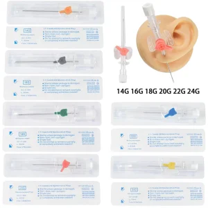 14G 24G Sterile Disposable Piercing Catheter Needles Stainless Steel Body Piercing Needles for Ear Nose Lip Navel