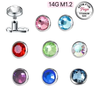 14G M0.9 1.2 Fine ASTM F136 G23 Titanium Zircon Piercing Micro Basic Dermal Anchor G23 Body Clavicle Dermal Piercing Jewelry