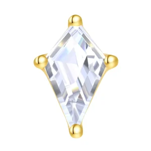 14K Solid Gold Kite Threadless Ear Nose Zircon Piercing Jewelry Fashionable Wedding Party Gift
