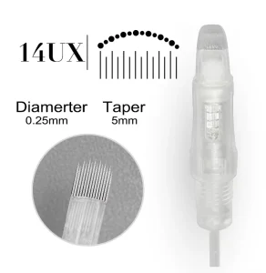 Wenshen High Precision 14UX Tattoo Cartridge PMU Needle for Permanent Makeup Artists Compatible with Universal Tattoo Pen