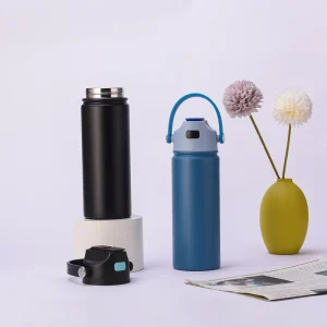 14oz 18/8 Stainless Steel Double Wall Vacuum Insulated Thermos Flask Handle Wide Mouth Anti-Slip BPA Free for Camping Hiking