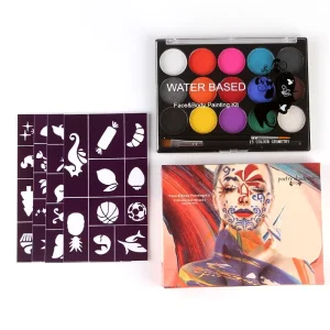 15-Color Halloween Face Painting Set Water-Based Matte Body Painting Supplies Non-Toxic Festival Party Paint Kit