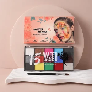 15 Color UV Glow Face Body Paint Palette Water Activated Halloween Makeup Kit Safe & Non Toxic Custom Logo