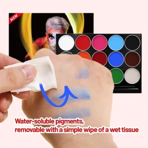 15 Colors Natural Plant Non-toxic Body Art Paint Kit for Children & Adults Professional Face & Body Painting Brush for Parties