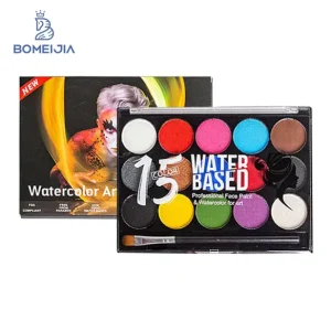 15 Colors Non Toxic Eco Friendly Face Paint Kit with Paint Brush for Activated Body Paint Cosplay Halloween