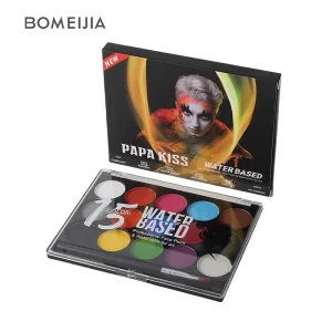 15 Colors Non-Toxic Eco-Friendly Professional Face & Body Painting Kit for Makeup Cosplay Drawing Party