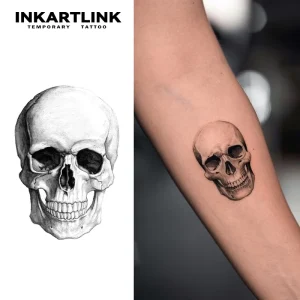 15 Days Semi permanent Tattoo Realistic Skull Pattern Herbal Ink Long Lasting Body Art Temporary Tattoo