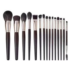 15 Piece Makeup Brush Set for Face Eye Concealer Application Flat Brush Included Professional Smooth Finish