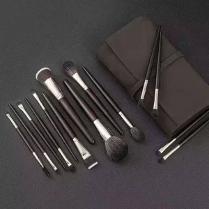 15-Piece Professional Makeup Brush Set with Flat Brush & Eyeliner Synthetic Fibre Custom Style Color Options Private Label