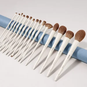 15pc Professional Luxury Soft Synthetic Makeup Foundation Brush Set Beige