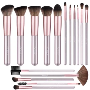 16 Pcs Customizable Synthetic Foundation Concealer Eye Shadow Makeup Brush Eyeliner Contouring Brush Set